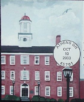 painting of Cutler Hall at Ohio University
