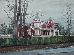 painting of Stephen King's house in Bangor Maine