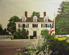 painting of Sarah Orne Jewett's house in South Berwick, Maine